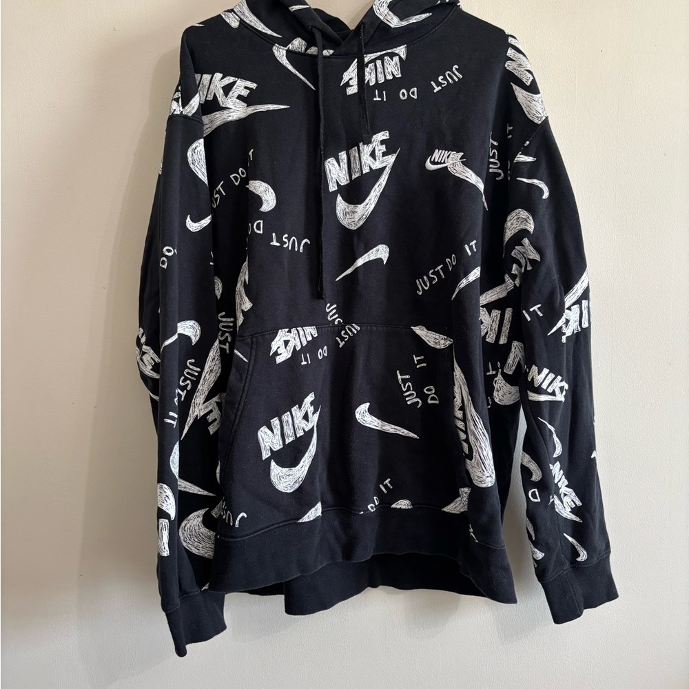 Nike Black and White Graphic Hoodie